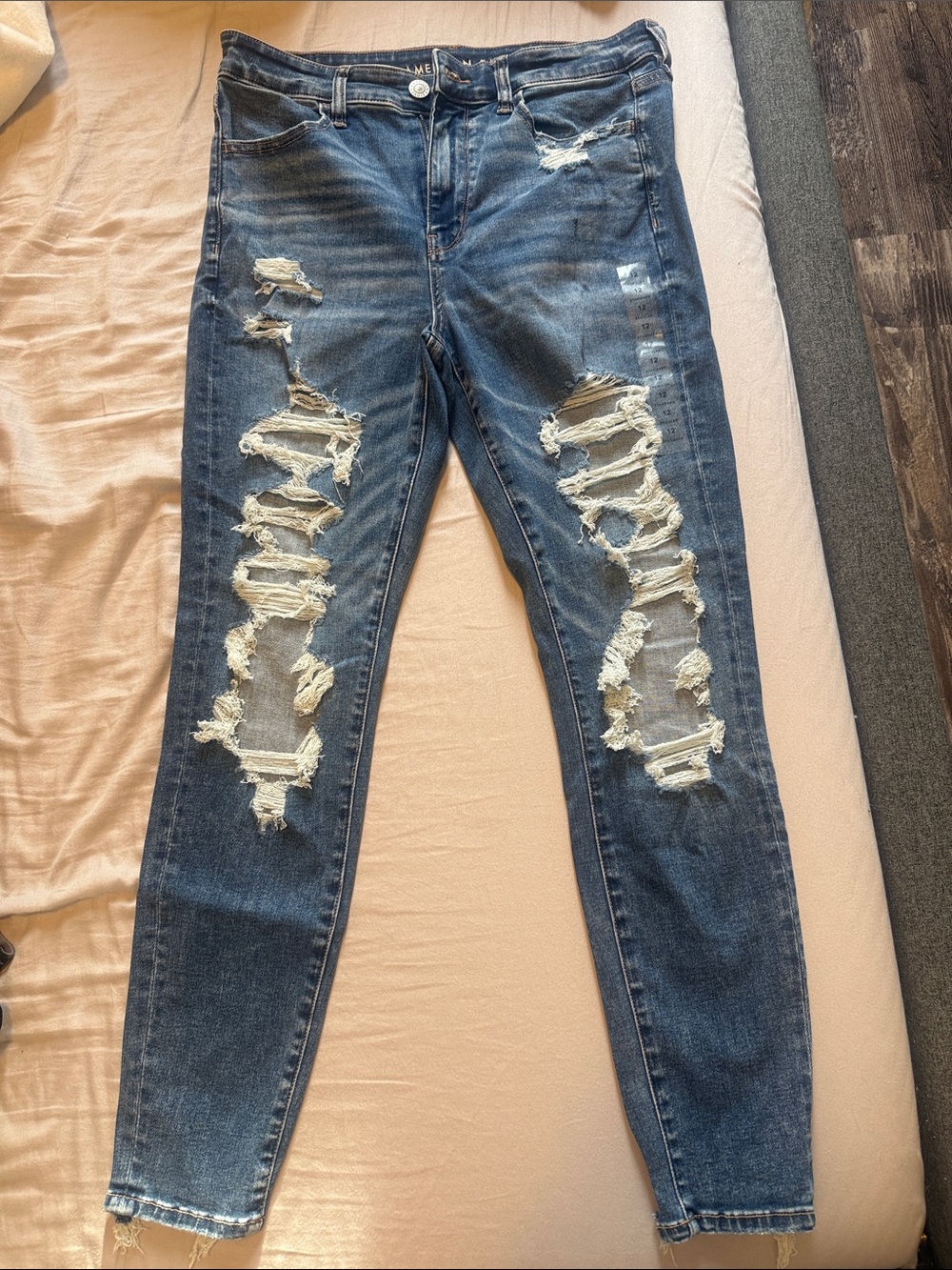 Distressed Women's Blue Ripped Jeans